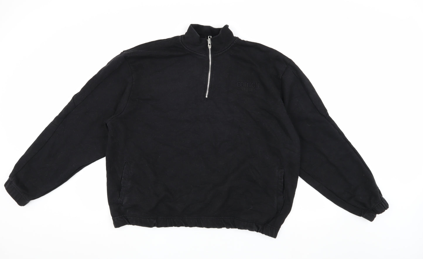 boohooMAN Black XL Men's Lightweight 1/4 Zip Sweatshirt