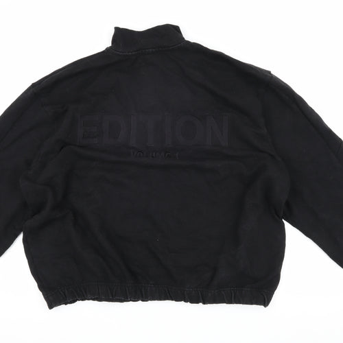 boohooMAN Black XL Men's Lightweight 1/4 Zip Sweatshirt