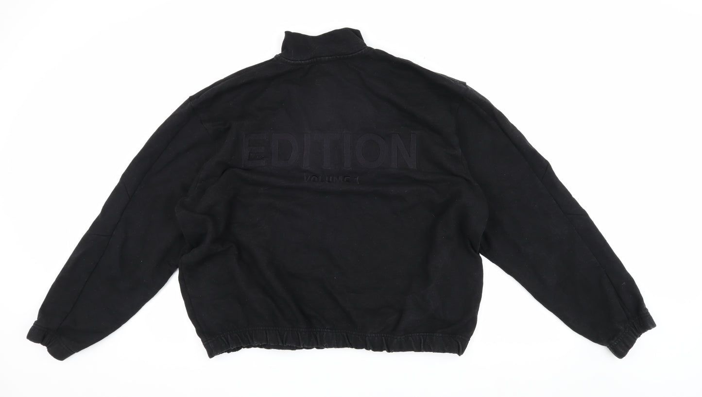 boohooMAN Black XL Men's Lightweight 1/4 Zip Sweatshirt