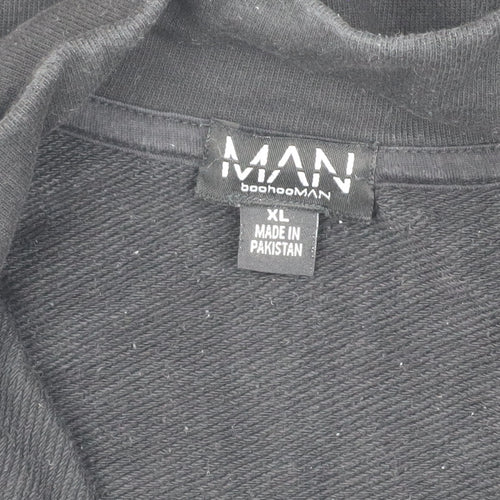 boohooMAN Black XL Men's Lightweight 1/4 Zip Sweatshirt