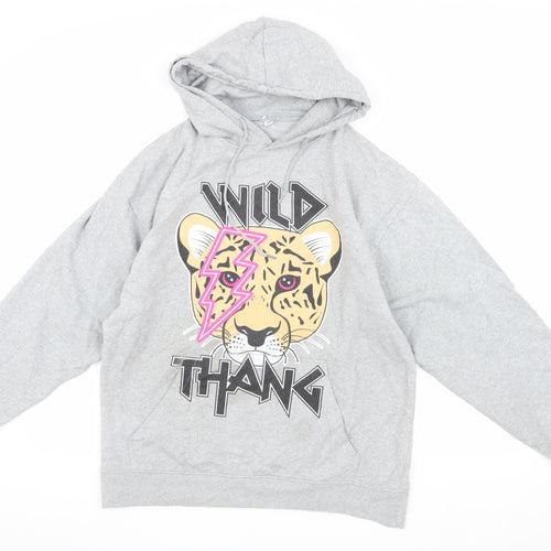 Shok Activewear Unisex Grey Graphic Pullover Hoodie L
