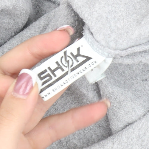 Shok Activewear Unisex Grey Graphic Pullover Hoodie L