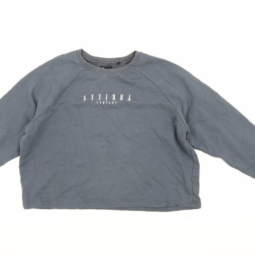 Thrills Women's Blue Pullover Sweatshirt, Size 0