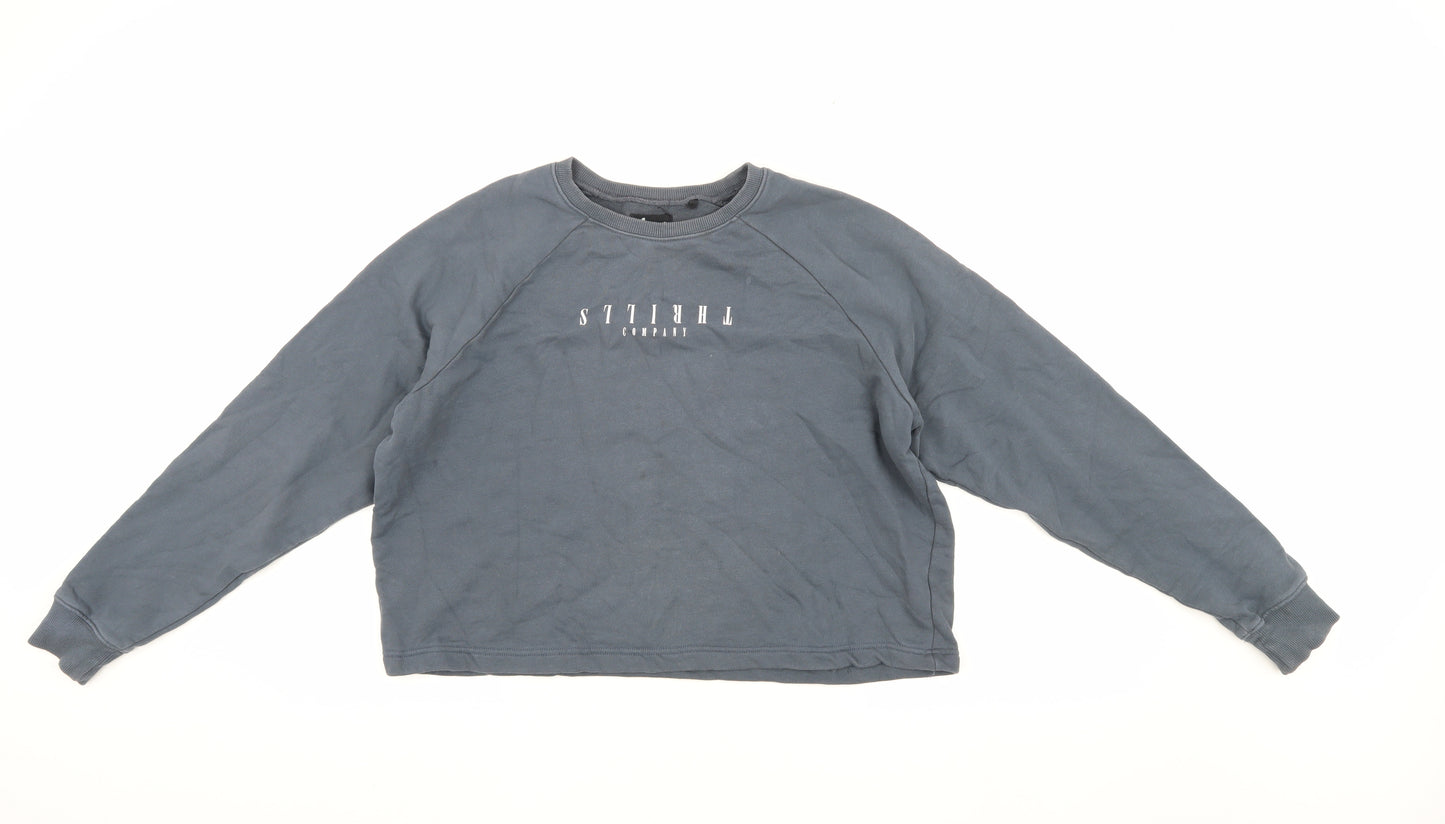 Thrills Women's Blue Pullover Sweatshirt, Size 0
