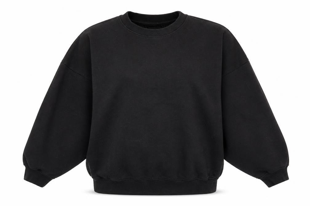 Front view of PRETTYLITTLETHING Women's Black Pullover Sweatshirt, size 4