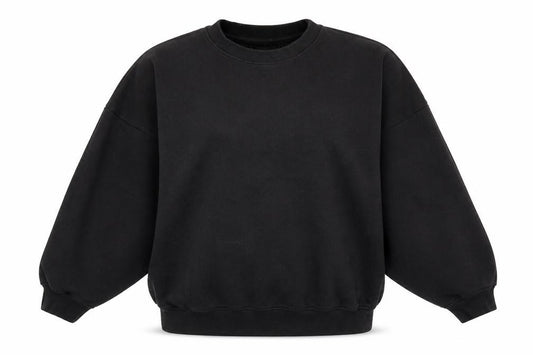 Front view of PRETTYLITTLETHING Women's Black Pullover Sweatshirt, size 4