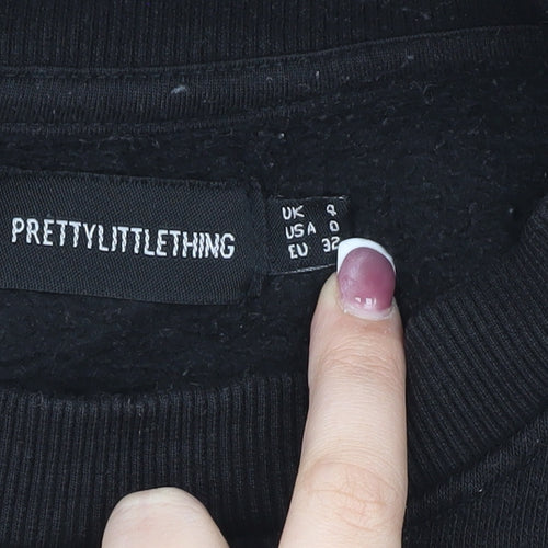 PrettyLittleThing Women's Black Pullover Sweatshirt Size 4