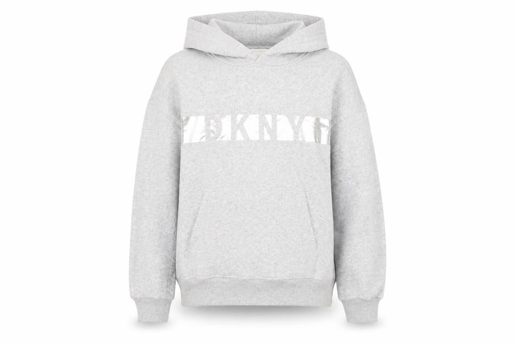 DKNY Sport Women's Grey Pullover Hoodie - Comfortable All-Season Wear