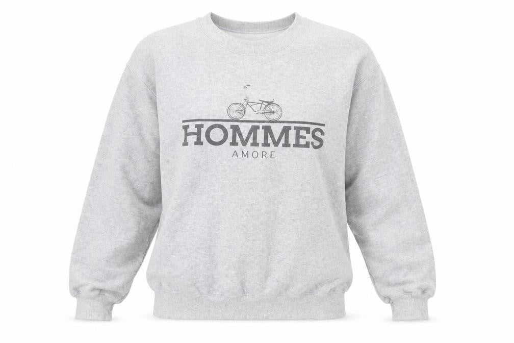 Front view of Hearts & Bows unisex grey pullover sweatshirt l