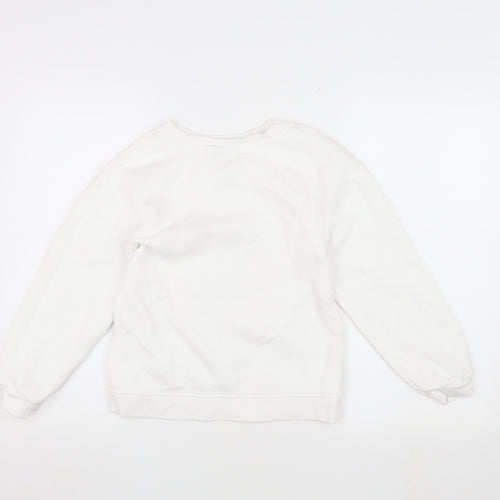 Harry Potter Girls White Pullover Sweatshirt 9-10Y Graphic Print