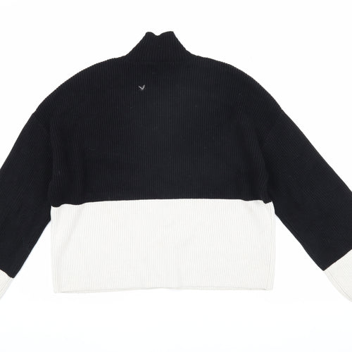 MNG Women's Black/White Knit Jumper Size 12