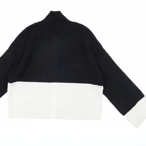 MNG Women's Black/White Knit Jumper Size 12