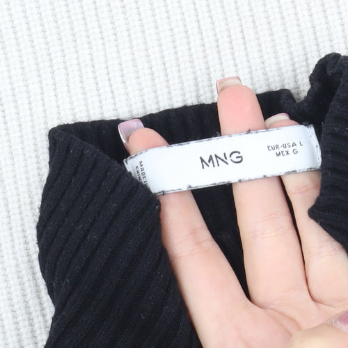 MNG Women's Black/White Knit Jumper Size 12