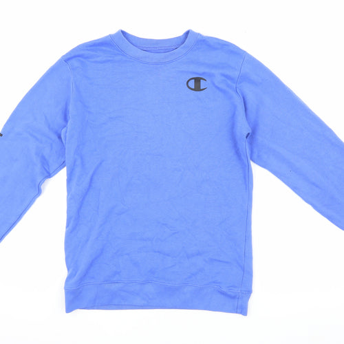 Champion Boys Blue Pullover Sweatshirt, Size L, Logo Accents
