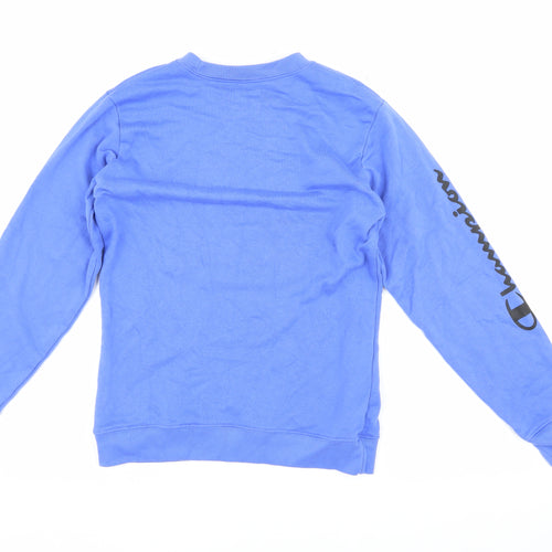 Champion Boys Blue Pullover Sweatshirt, Size L, Logo Accents