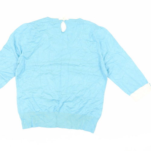 M&Co Women's Blue Pullover Jumper Size 16, Scoop Neck