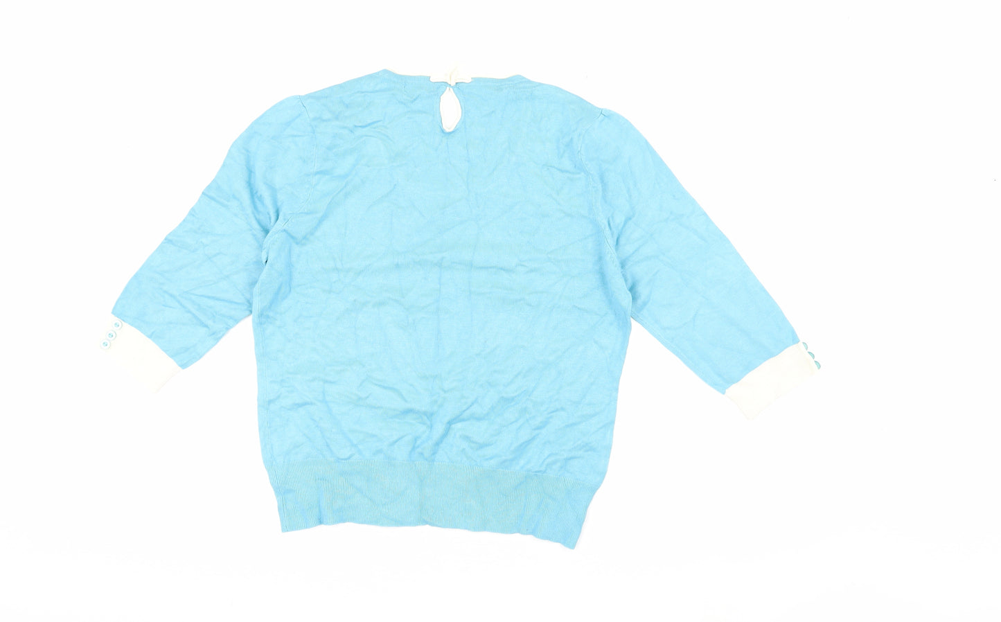 M&Co Women's Blue Pullover Jumper Size 16, Scoop Neck