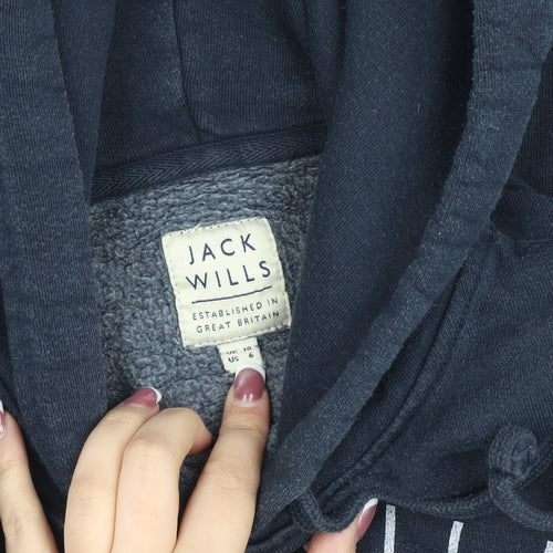 Jack Wills Women's Blue Pullover Hoodie Size 10