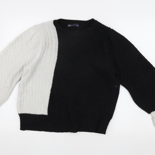 Marks and Spencer Women's Black Grey Crew Neck Jumper