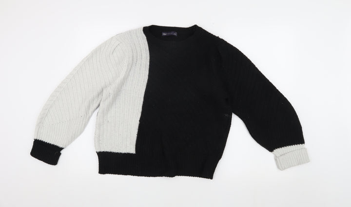 Marks and Spencer Women's Black Grey Crew Neck Jumper
