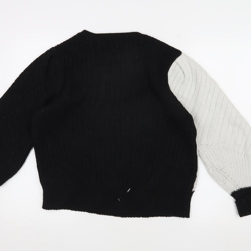 Marks and Spencer Women's Black Grey Crew Neck Jumper