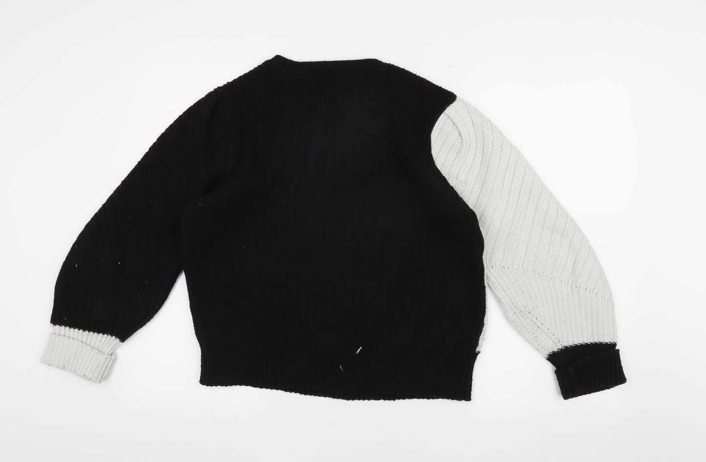 Marks and Spencer Women's Black Grey Crew Neck Jumper