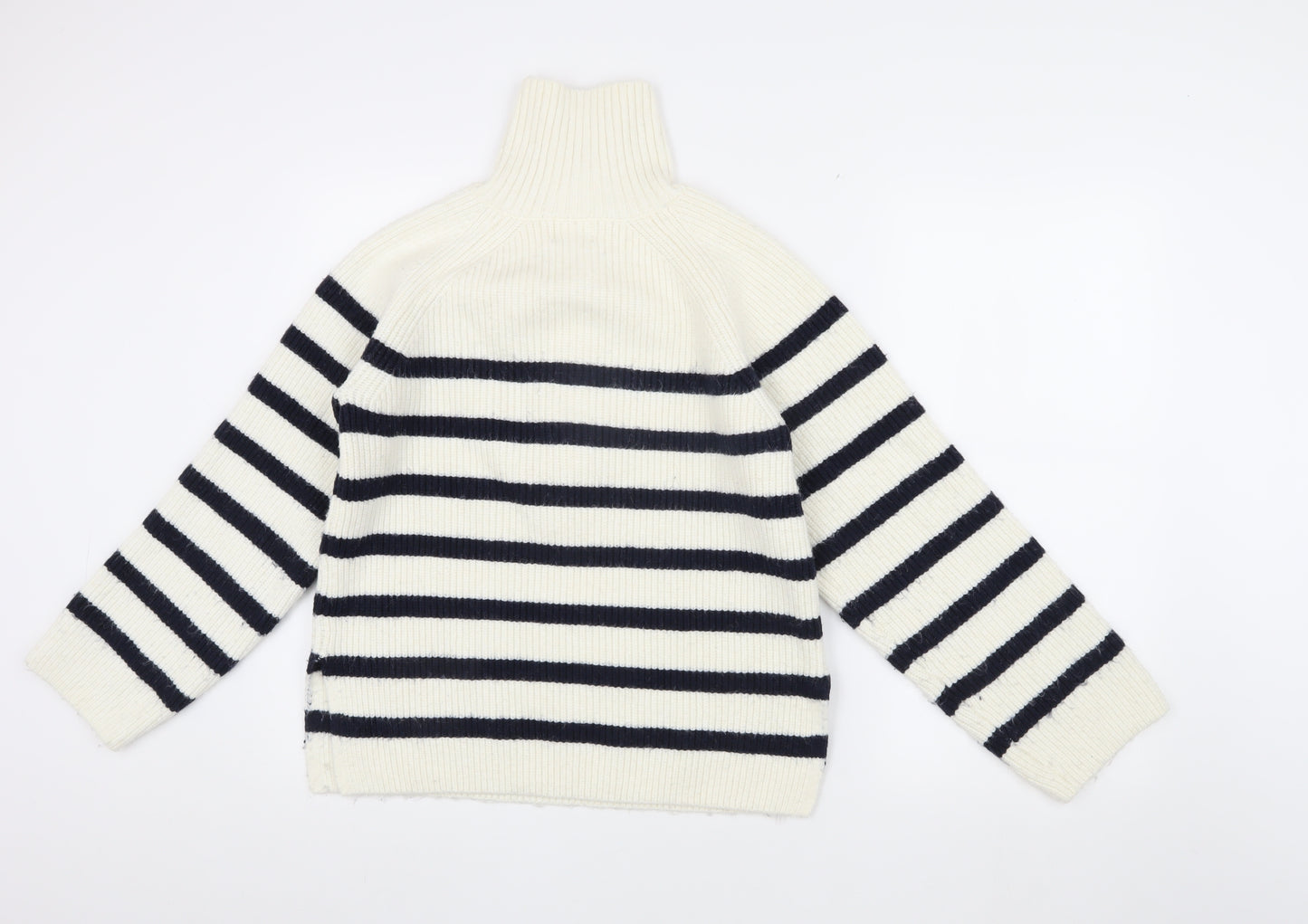 H&M Women's Ivory Striped Pullover Jumper S
