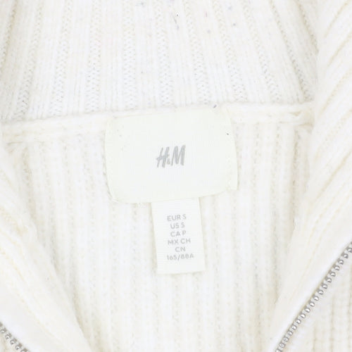 H&M Women's Ivory Striped Pullover Jumper S