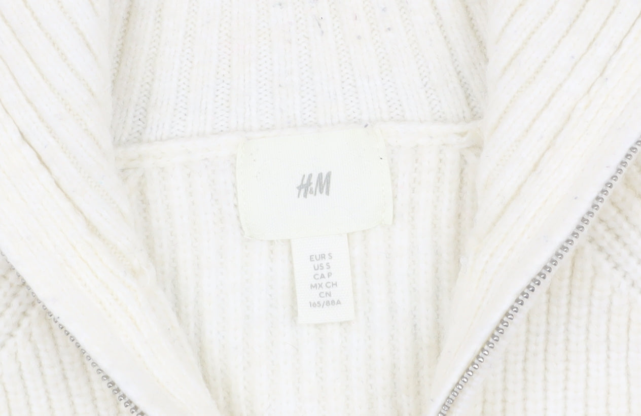 H&M Women's Ivory Striped Pullover Jumper S