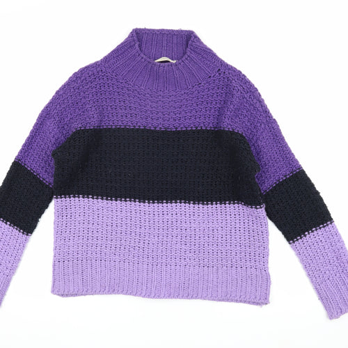 Cloth by R.D Women's Purple Chunky-Knit Pullover Jumper