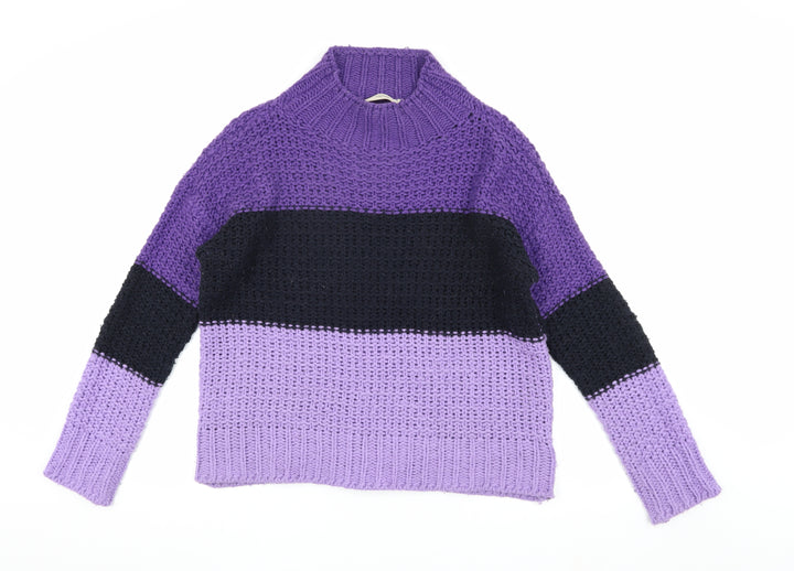 Cloth by R.D Women's Purple Chunky-Knit Pullover Jumper