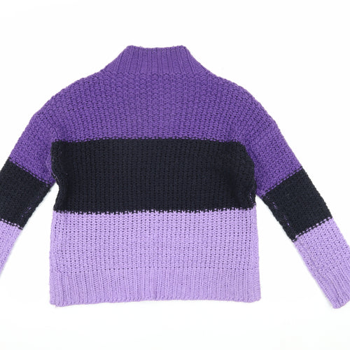 Cloth by R.D Women's Purple Chunky-Knit Pullover Jumper