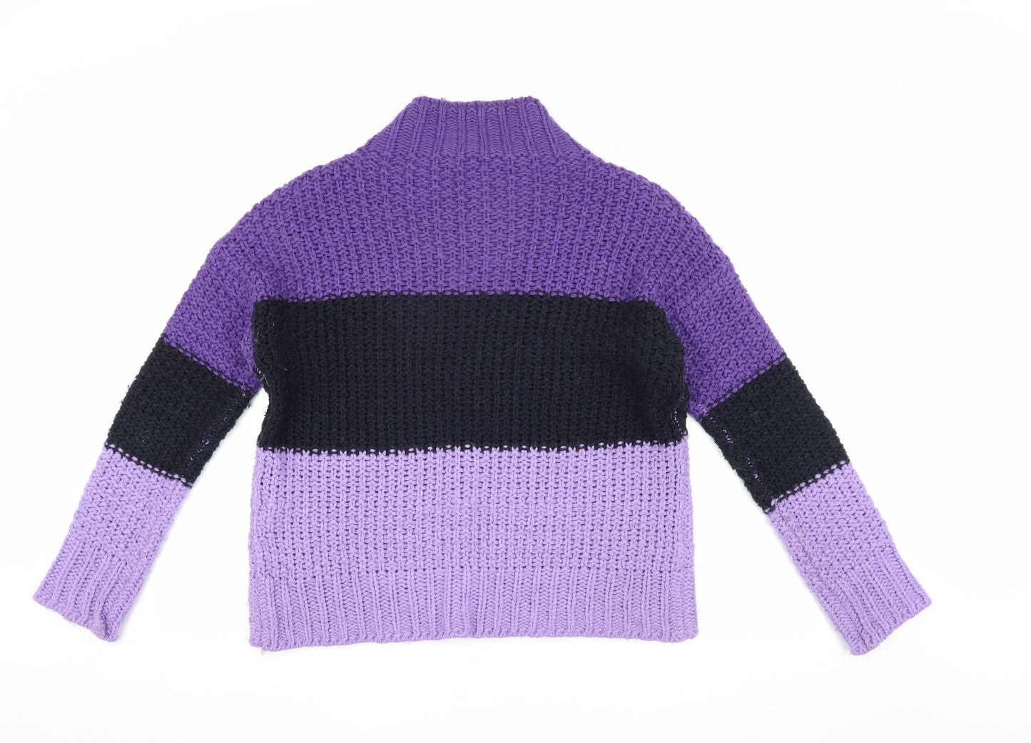Cloth by R.D Women's Purple Chunky-Knit Pullover Jumper