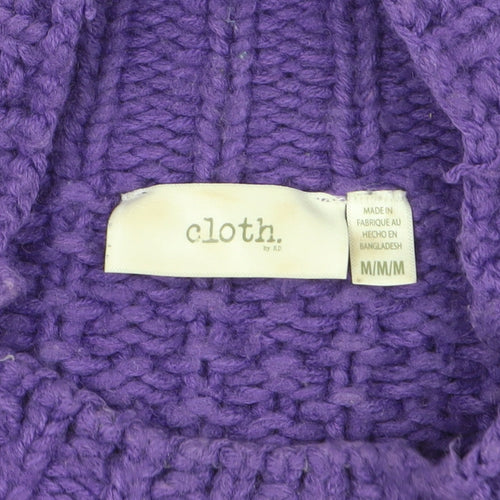 Cloth by R.D Women's Purple Chunky-Knit Pullover Jumper