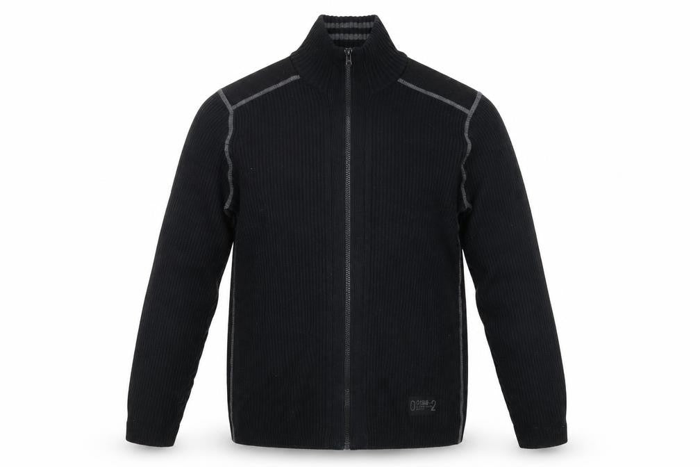 Front view of Next Men's Black Knit Jacket, Medium, Casual Wear