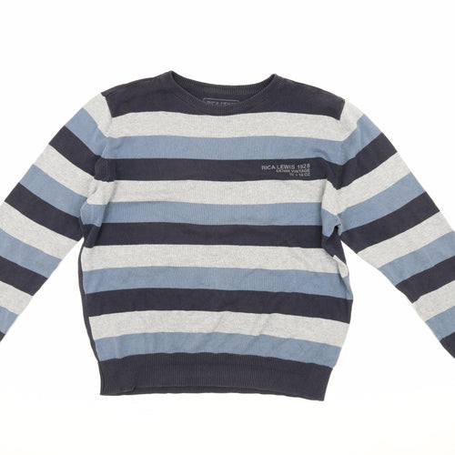 Rica Lewis Men's Blue Striped Pullover Jumper L