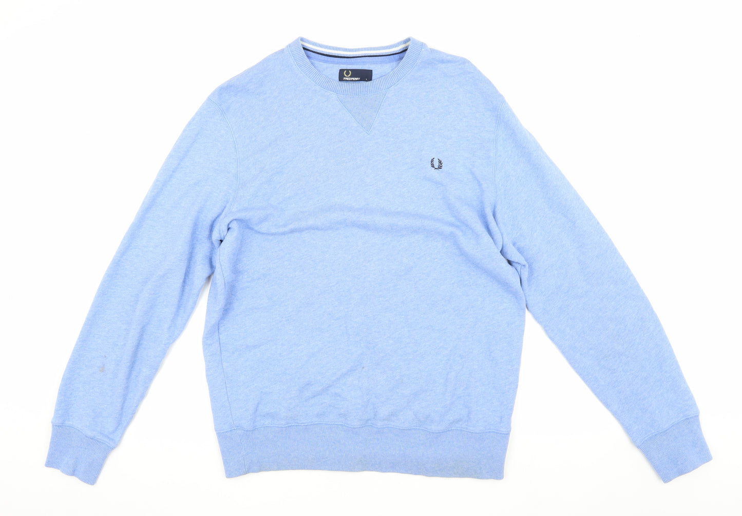 Fred Perry Men's Blue Sweatshirt, L, Crew Neck Pullover