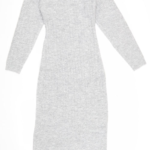 Miss Selfridge Women's Grey Sheath Midi Dress XS
