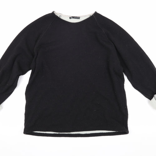 Zara Women's Black Pullover Jumper, Size S