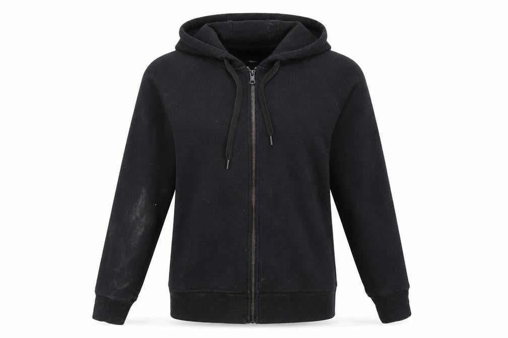 Front view of DKNY Women's Black Hooded Jacket M - Classic Casual Style