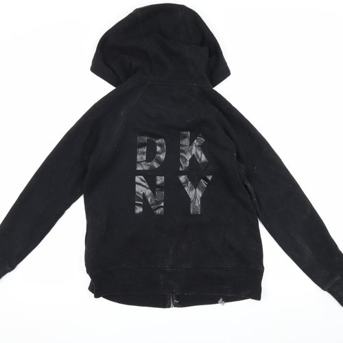 DKNY Women's Black Hooded Jacket M - Classic Casual Style
