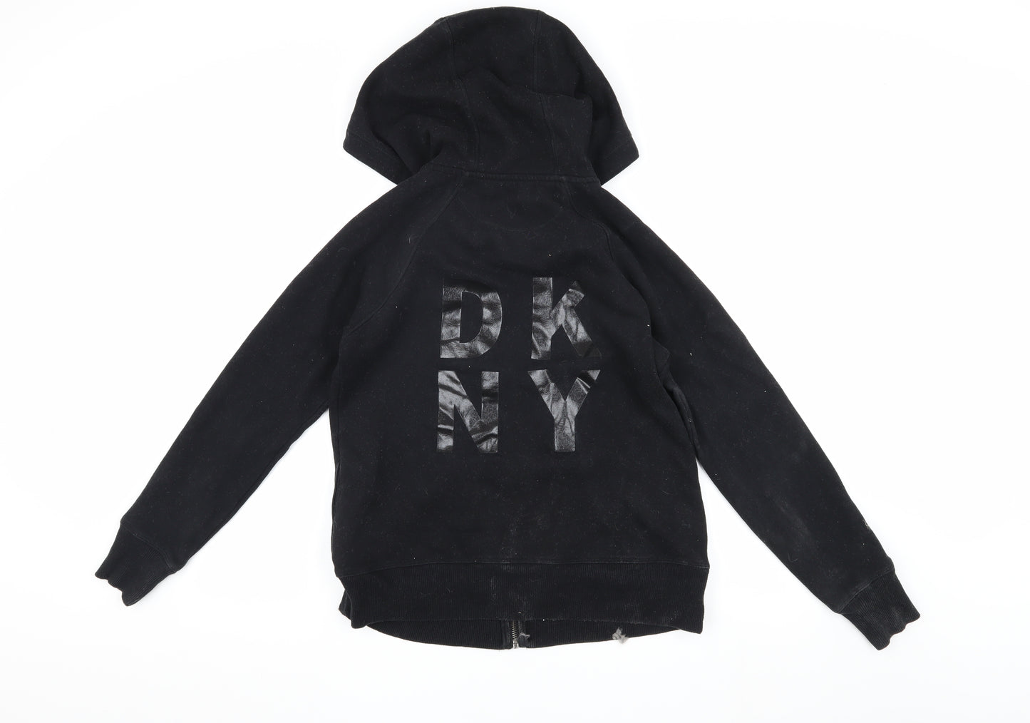 DKNY Women's Black Hooded Jacket M - Classic Casual Style