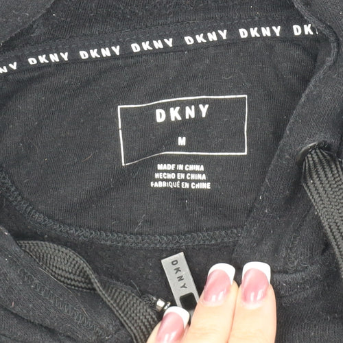 DKNY Women's Black Hooded Jacket M - Classic Casual Style