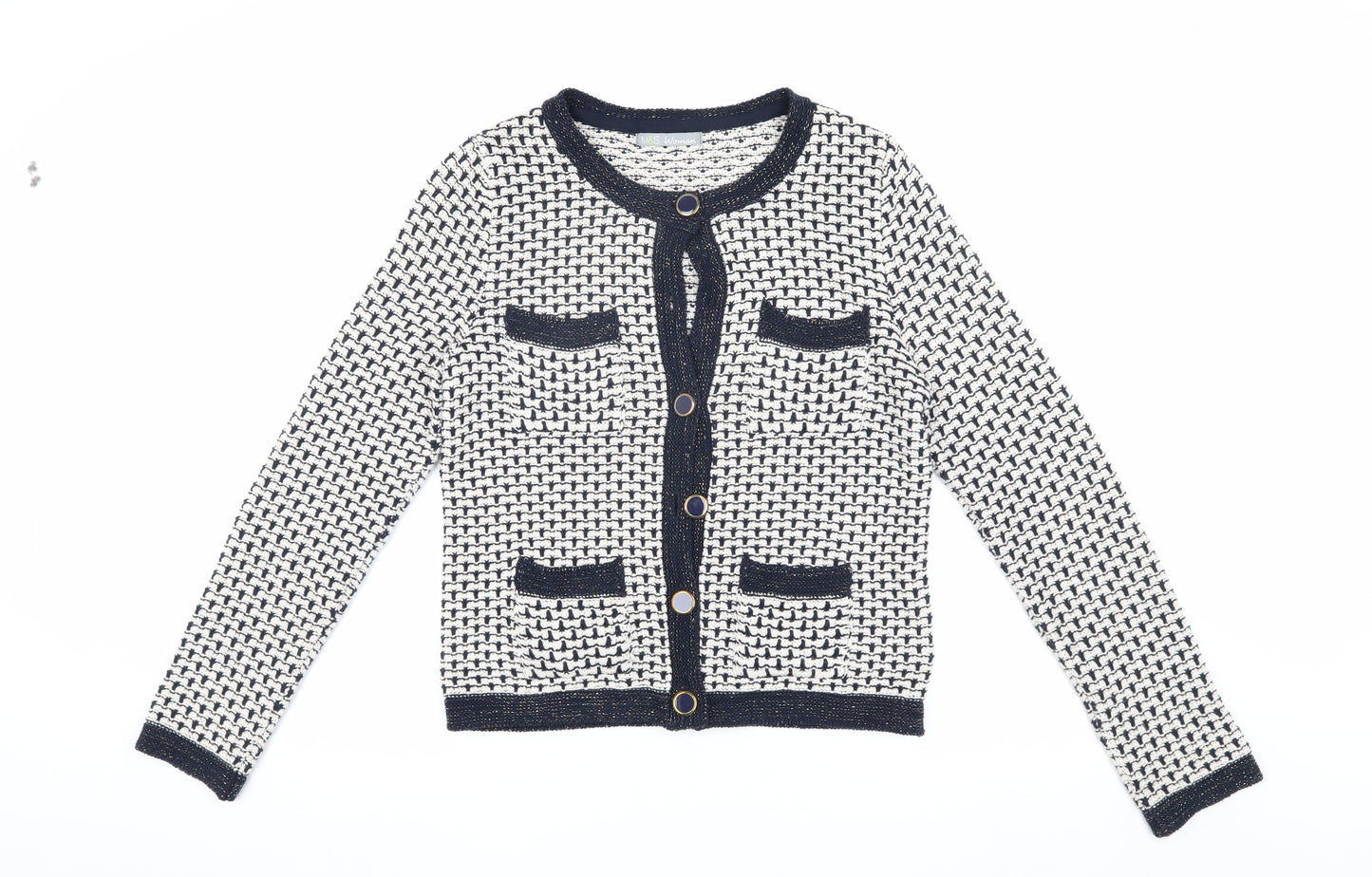 Marks and Spencer Women's Cardigan, UK 12, Multicolour Knit