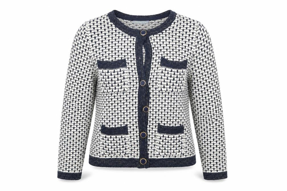 Front view of Marks & Spencer Women's Cardigan, UK 12, Multicolour Knit