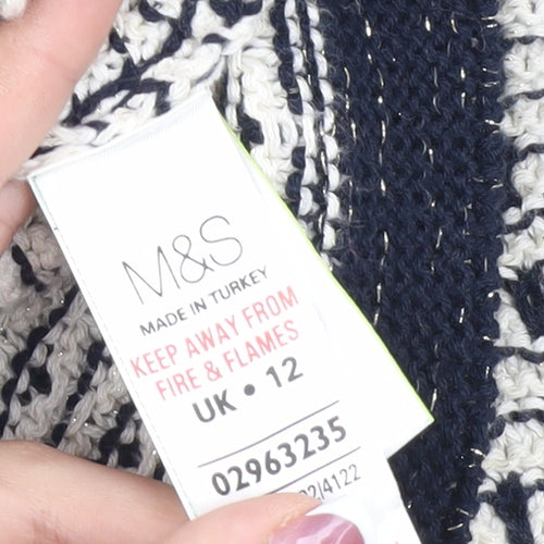 Marks and Spencer Women's Cardigan, UK 12, Multicolour Knit