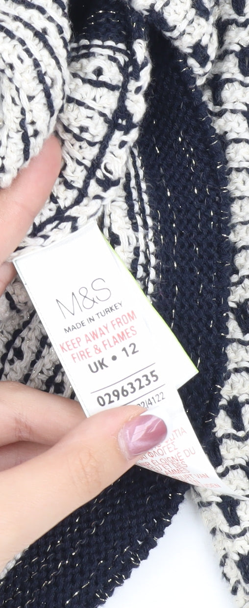 Marks and Spencer Women's Cardigan, UK 12, Multicolour Knit