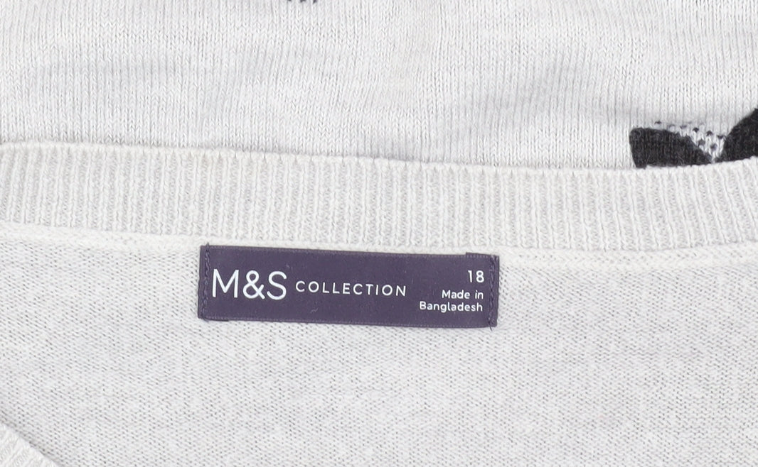 Marks and Spencer Women's Grey Pullover Jumper