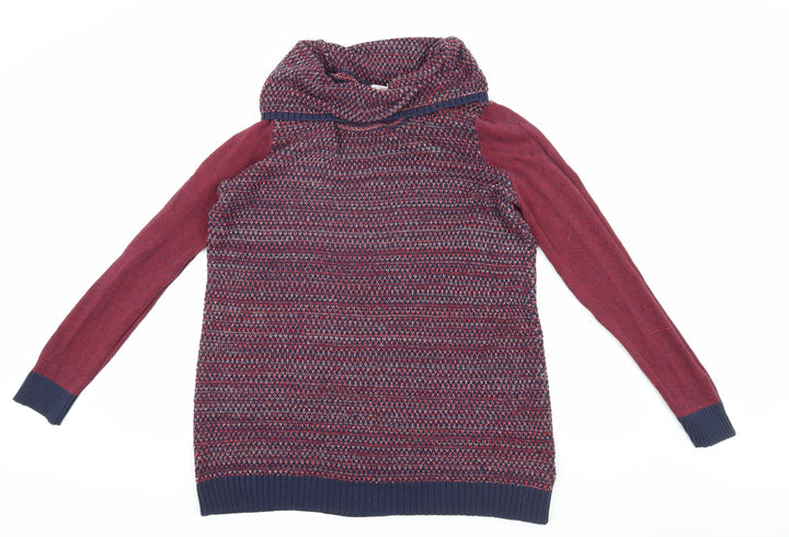 Sheego Women's Multicoloured Cowl Neck Pullover Jumper