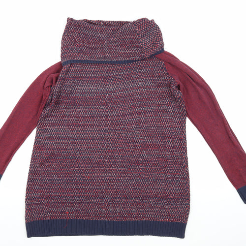 Sheego Women's Multicoloured Cowl Neck Pullover Jumper